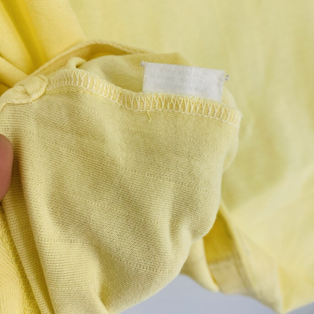 Vintage Ralph Lauren Chaps Yellow 100% Cotton Short Sleeve Polo Shirt Medium - Picture 6 of 7